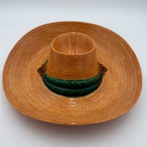 1980's Ceramic Sombrero Cowboy Hat Chips And Dip Bowll, Signed BB